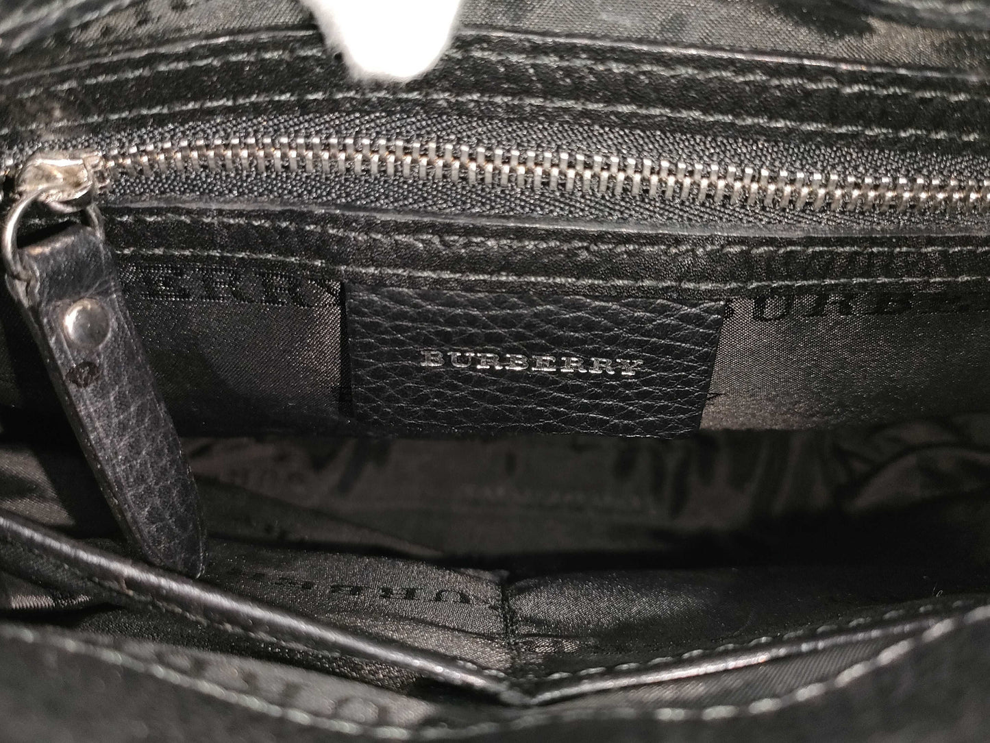 BURBERRY Checked Shoulder Bag Black Shoulder Bag
