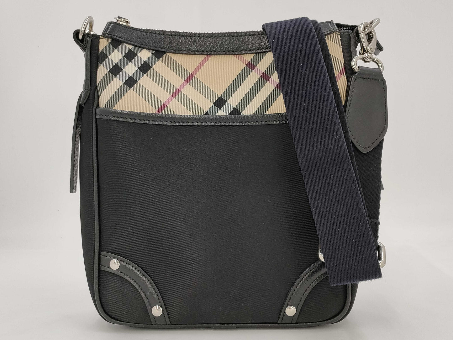 BURBERRY Checked Shoulder Bag Black Shoulder Bag
