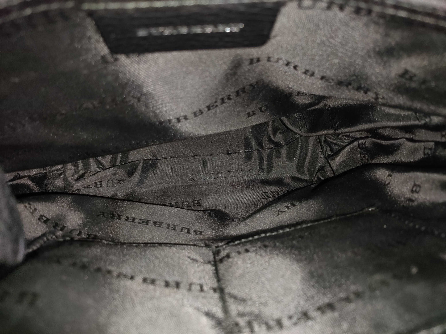 BURBERRY Checked Shoulder Bag Black Shoulder Bag