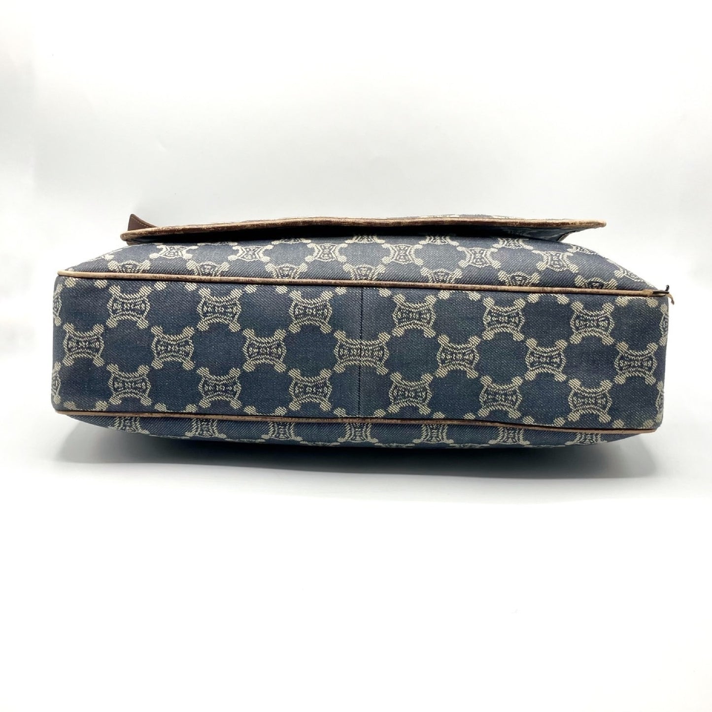 CELINE Paris Macadam Shoulder Bag Denim Shoulder Bag