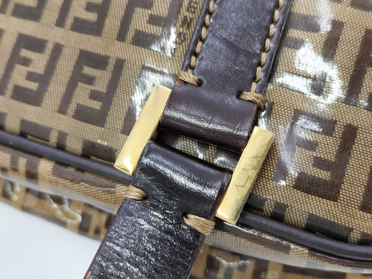 FENDI Zucchino Zucca All-Over Print Enamel Handbag