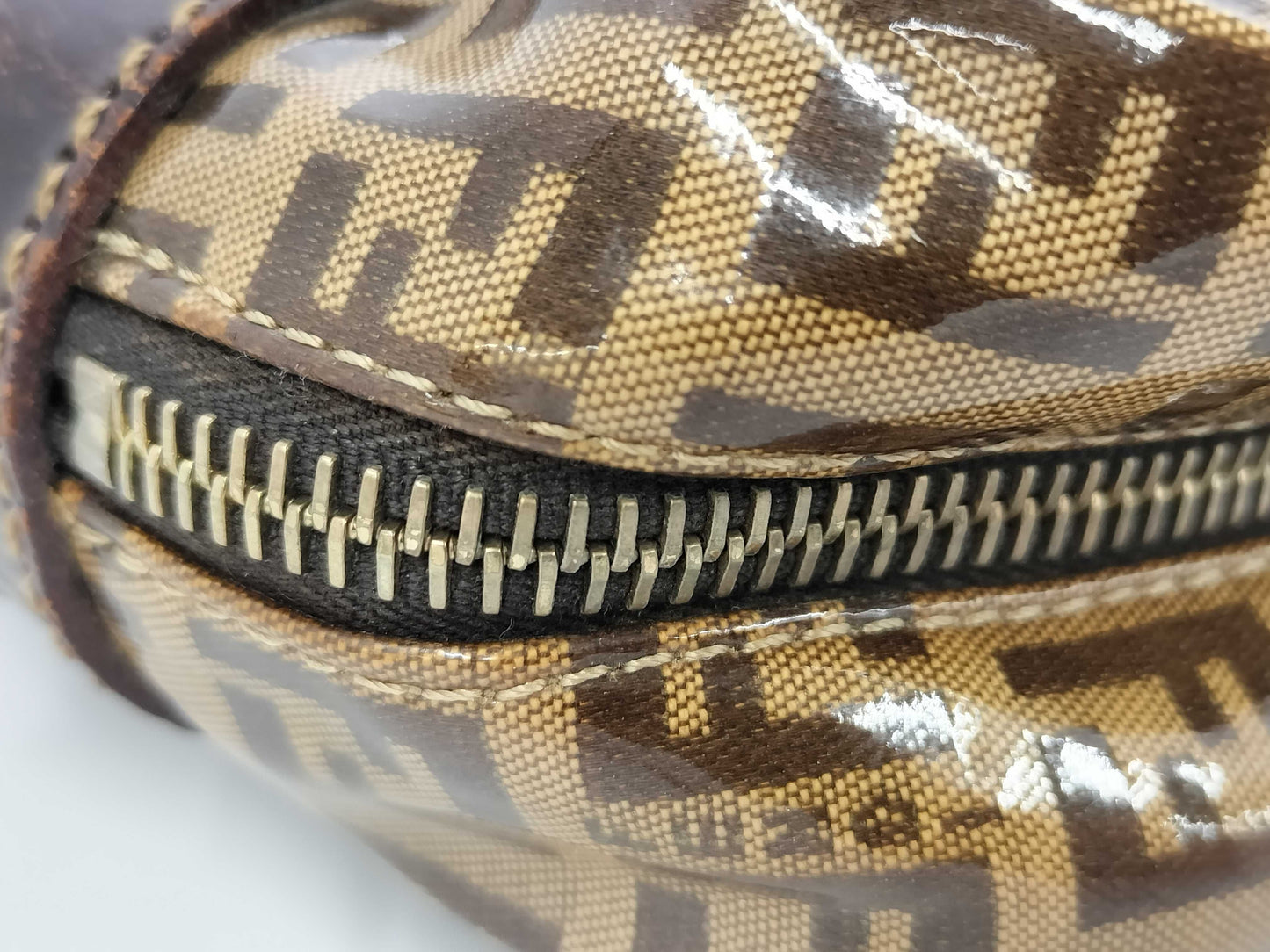FENDI Zucchino Zucca All-Over Print Enamel Handbag