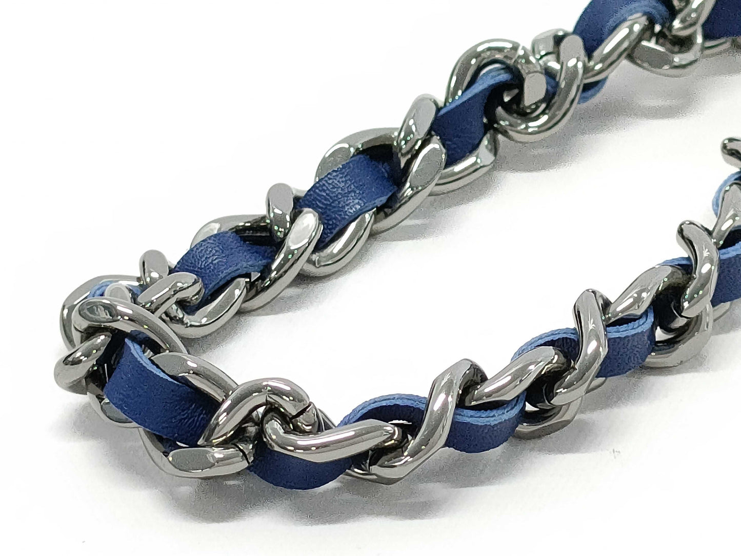 CHANEL Chain Wallet 2.55 Matelasse Cotton Blue Silver Hardware 18 Series with Sticker and Card Included Shoulder Bag