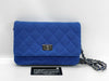 CHANEL Chain Wallet 2.55 Matelasse Cotton Blue Silver Hardware 18 Series with Sticker and Card Included Shoulder Bag