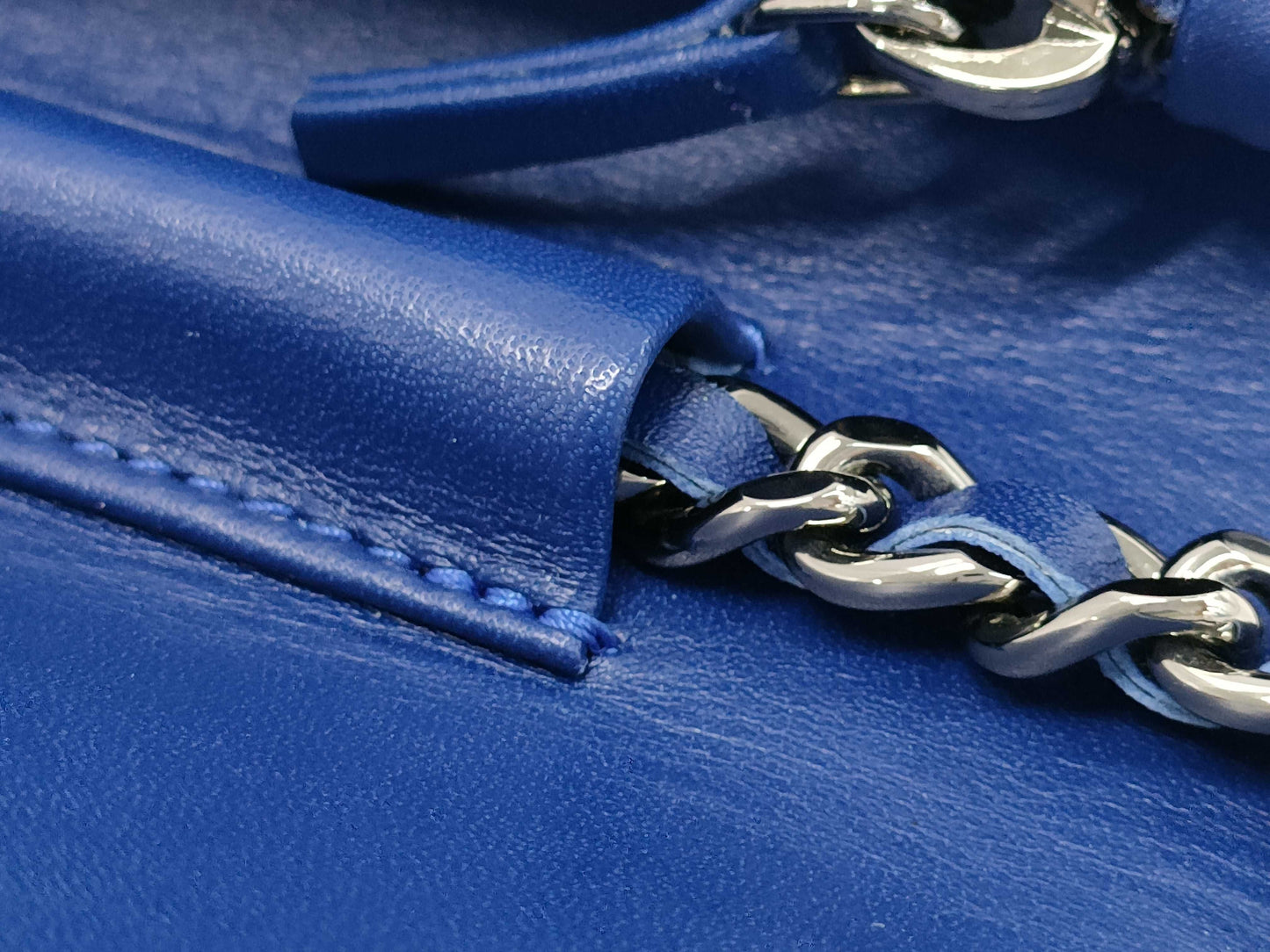 CHANEL Chain Wallet 2.55 Matelasse Cotton Blue Silver Hardware 18 Series with Sticker and Card Included Shoulder Bag