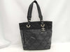 CHANEL Paris Biarritz Tote PM Coated Canvas Black with Silver Hardware A34208 Tote Bag