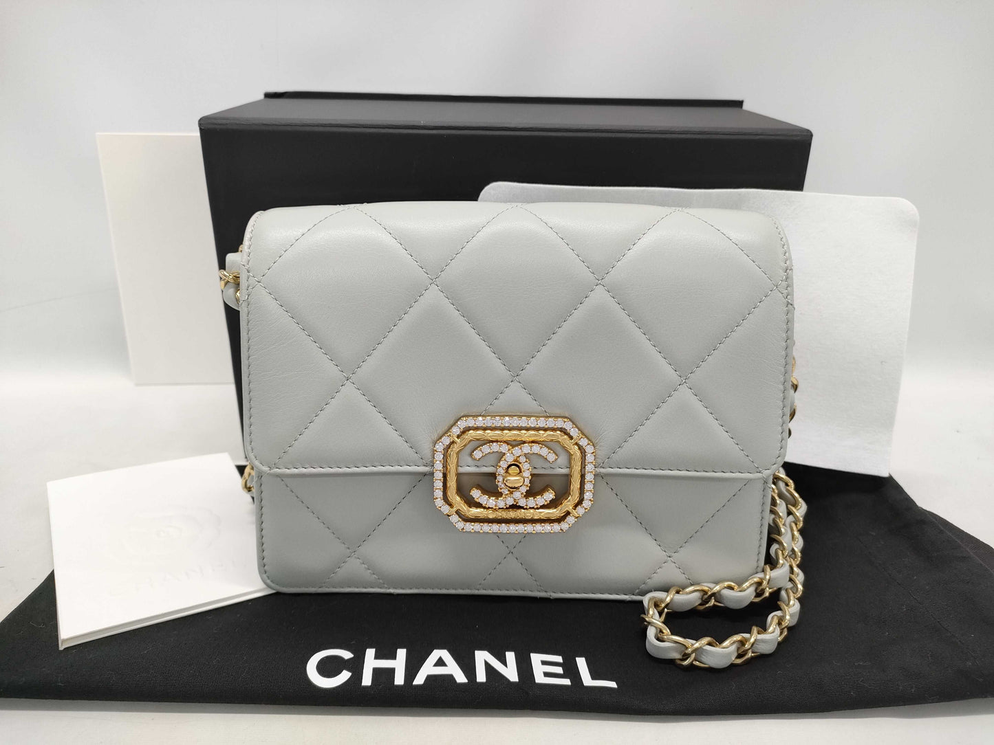 CHANEL Matelasse Coco Mark Rhinestone Shoulder Bag