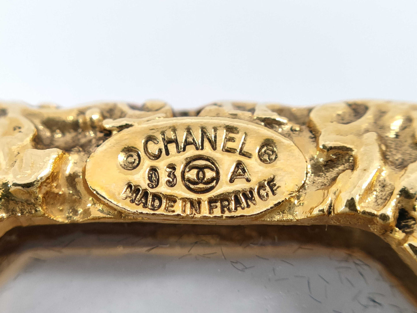 CHANEL Lava Coco Clear Octagon Brooch with Comments