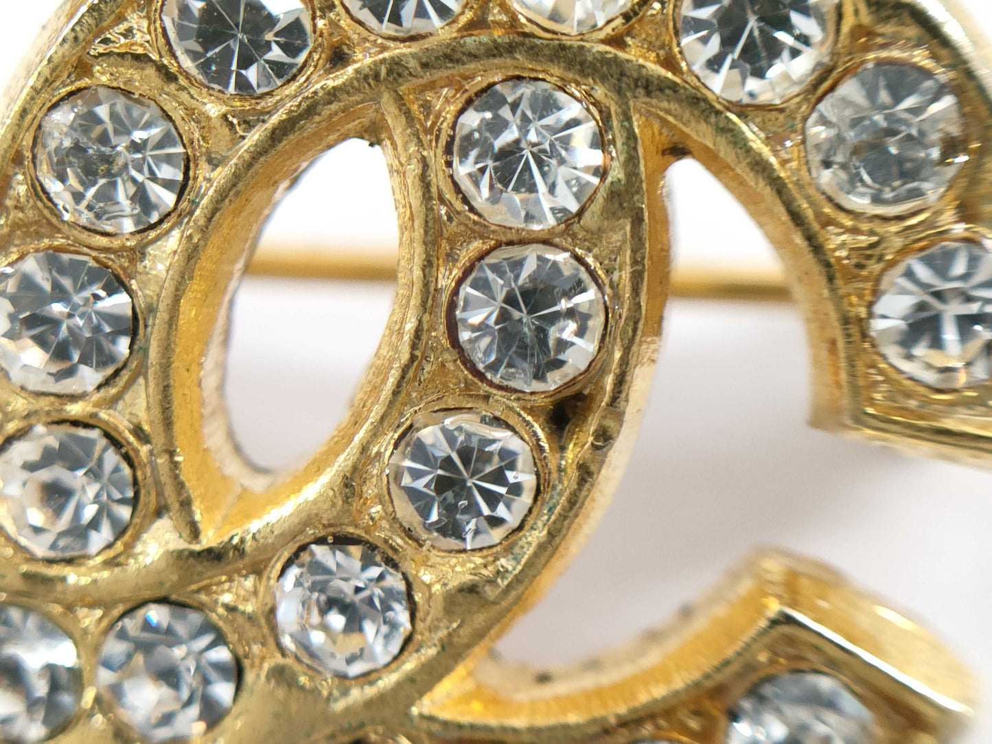 CHANEL Coco Mark Rhinestone Brooch Brooch