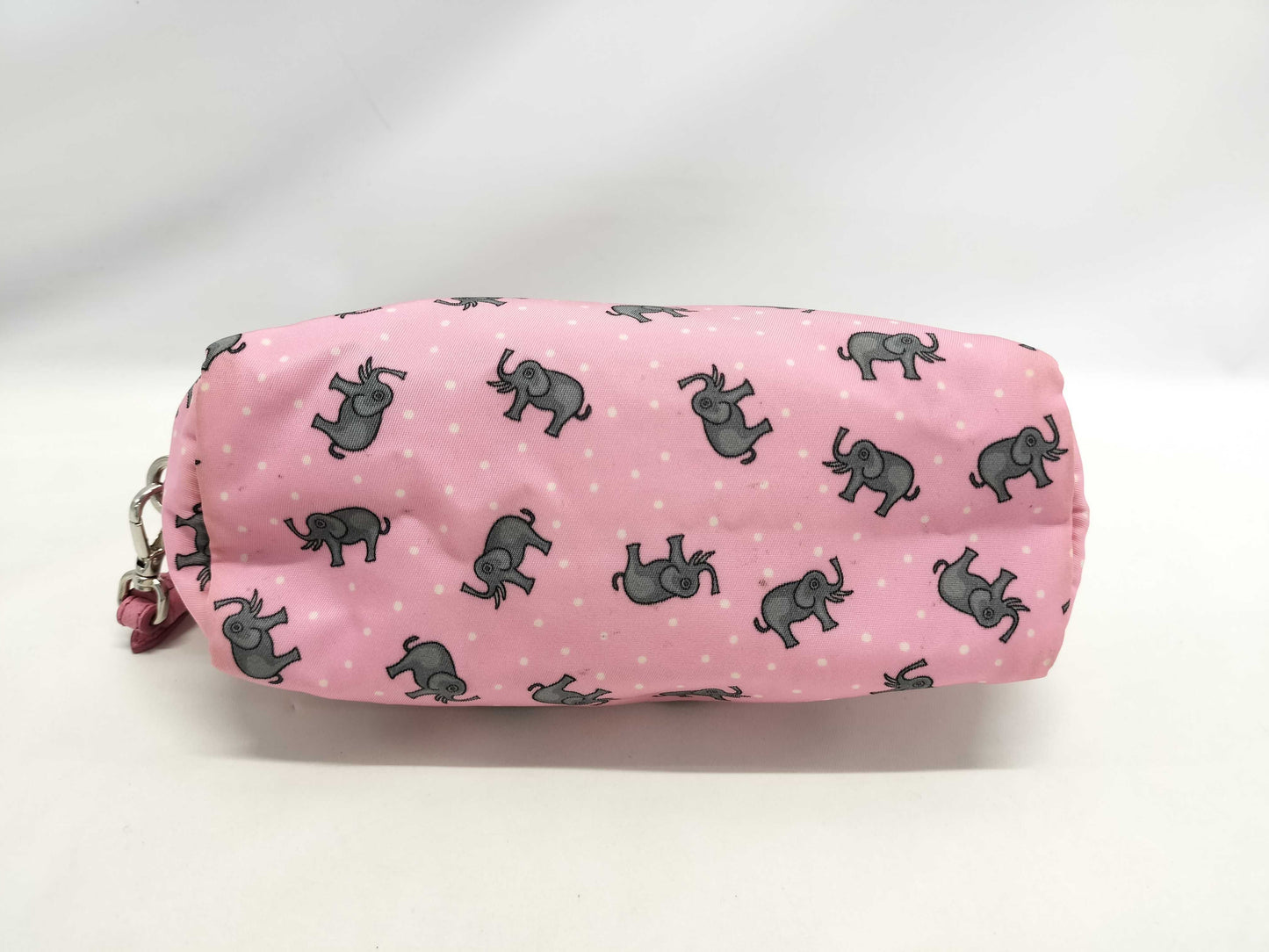 PRADA Prada Nylon Pouch with Elephant Print, Pink, Hand Strap