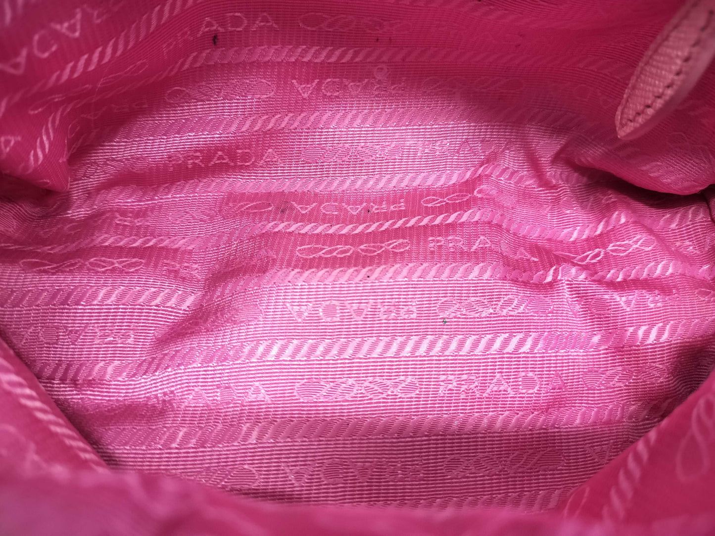 PRADA Prada Nylon Pouch with Elephant Print, Pink, Hand Strap