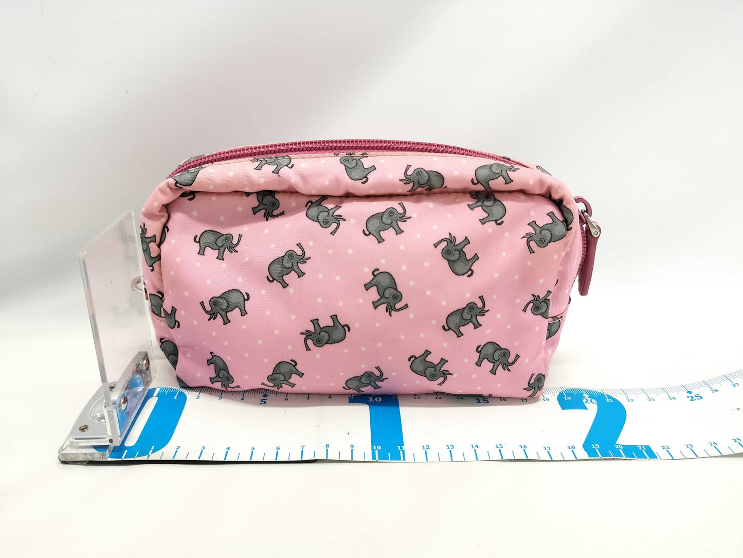 PRADA Prada Nylon Pouch with Elephant Print, Pink, Hand Strap