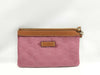 GUCCI GG Nylon Leather Pouch in Pink and Brown