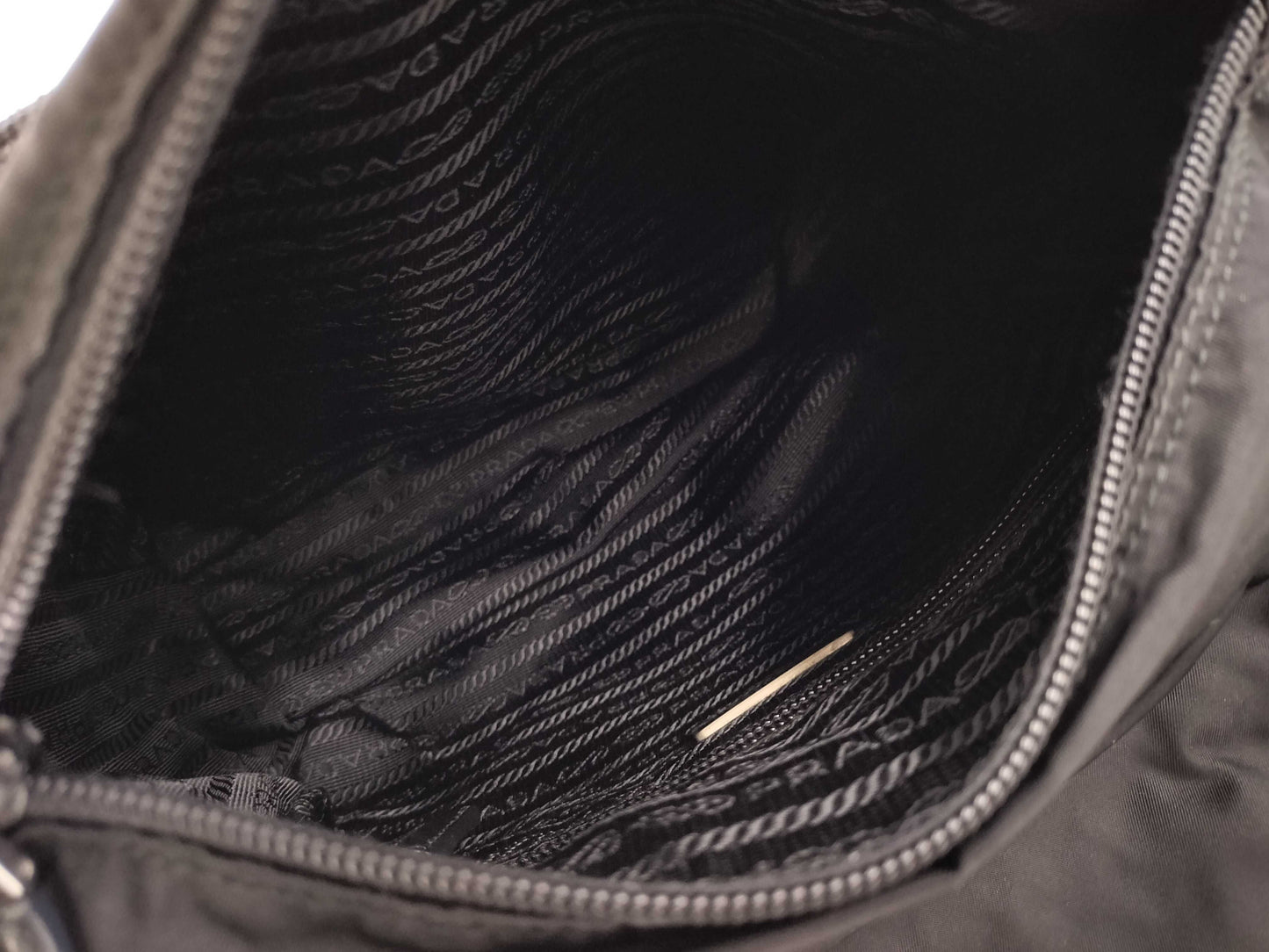 PRADA Prada Triangle Logo Black Shoulder Bag
