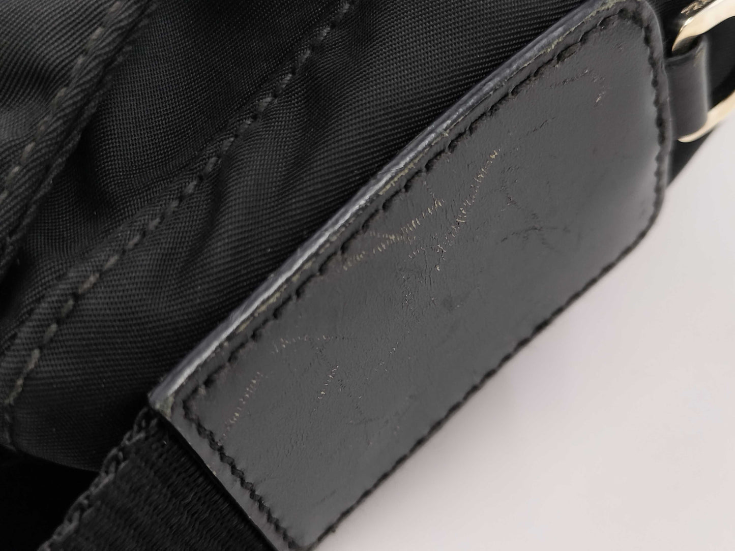 PRADA Prada Triangle Logo Black Shoulder Bag