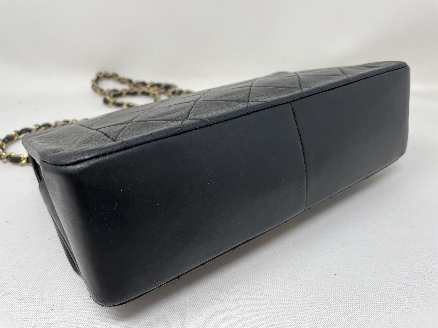 CHANEL Diana Matelasse Shoulder Bag in Black with Seal Card