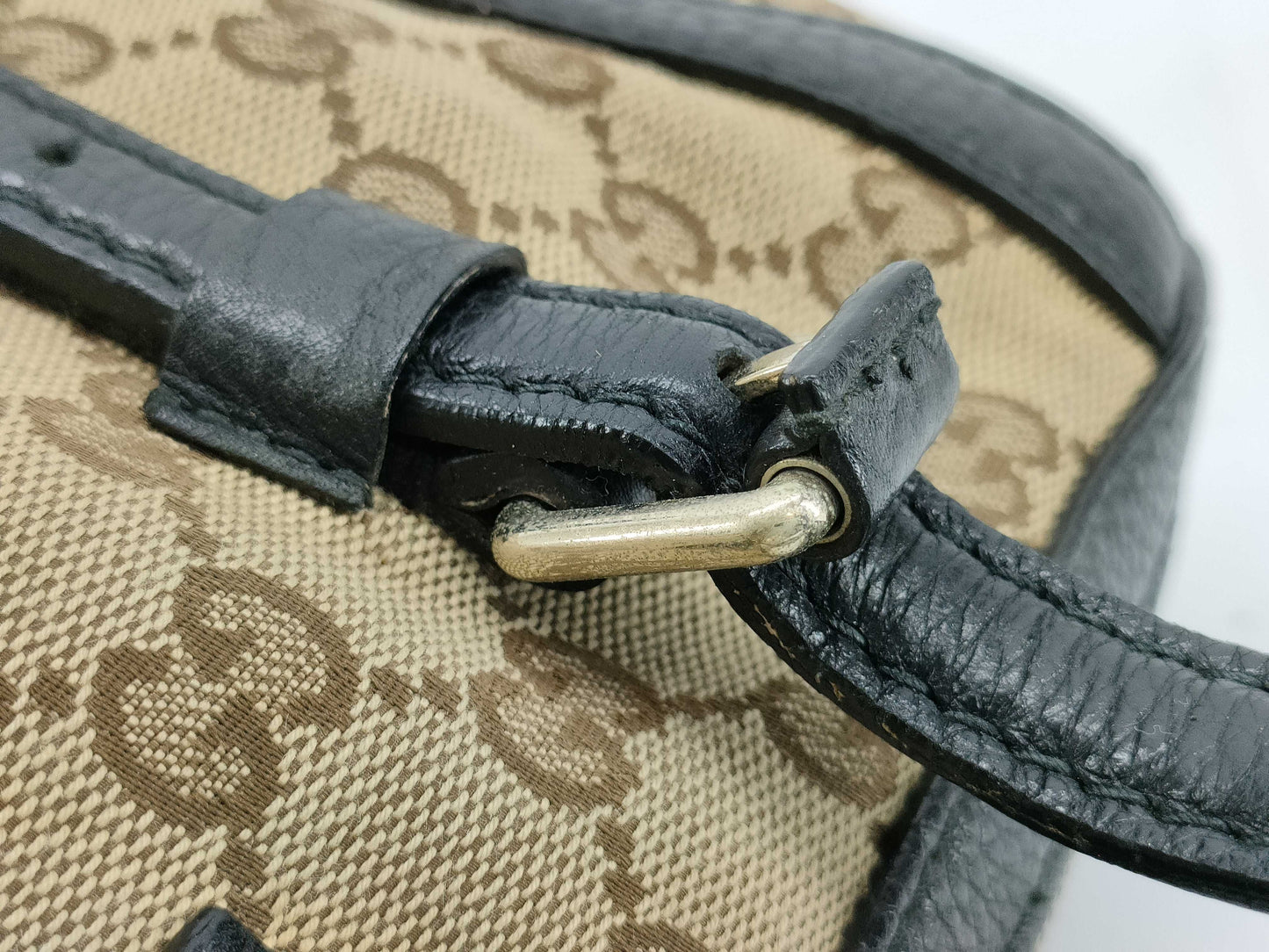 GUCCI GG Canvas Boston Bag with GG Pattern