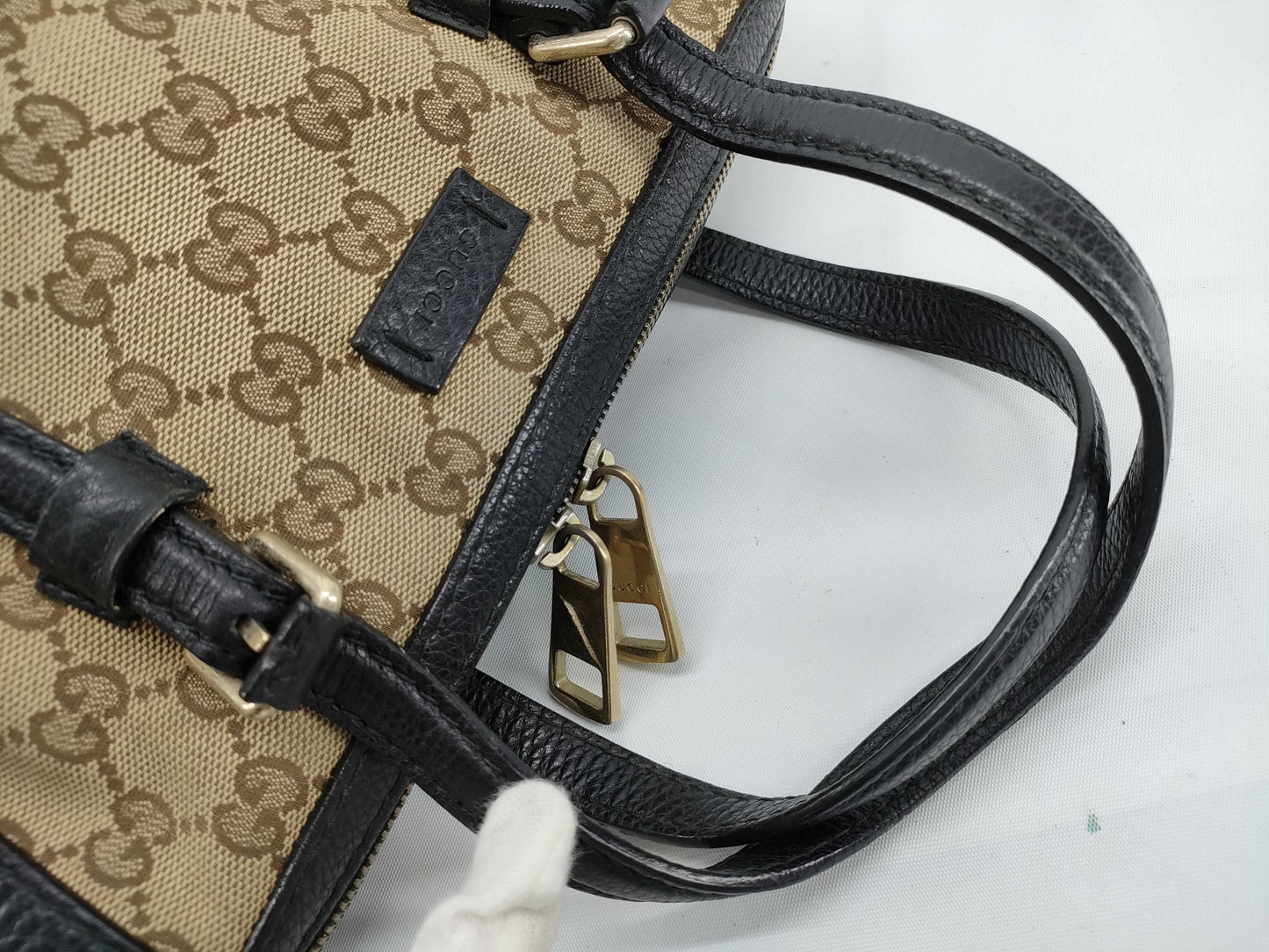 GUCCI GG Canvas Boston Bag with GG Pattern