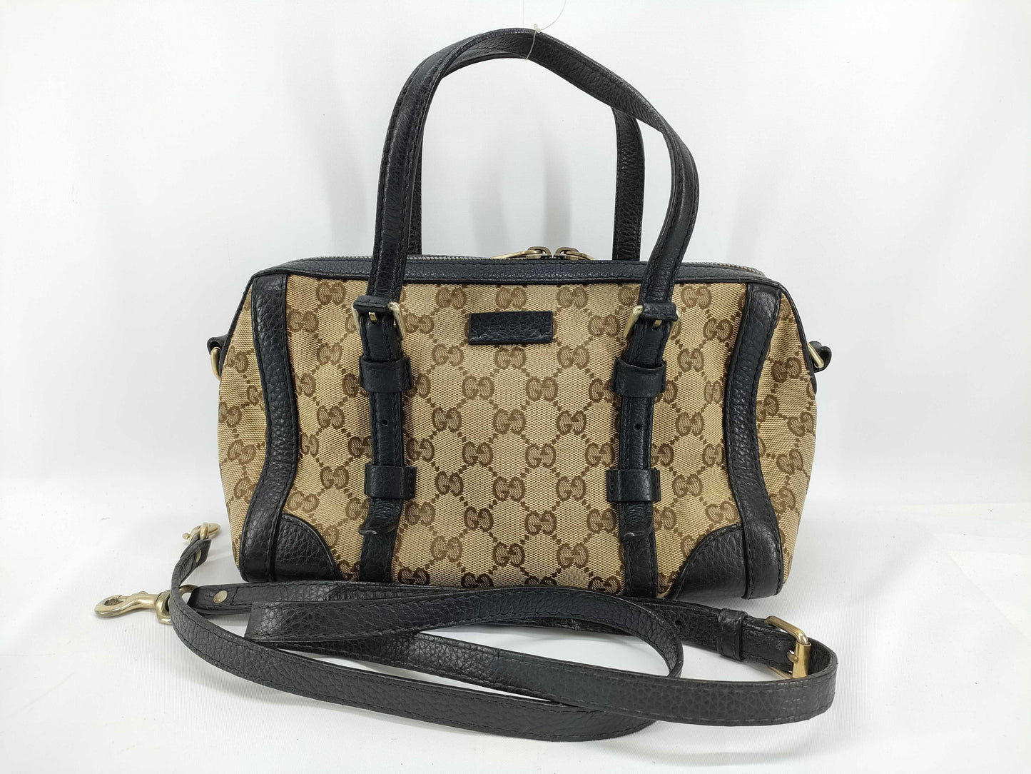 GUCCI GG Canvas Boston Bag with GG Pattern