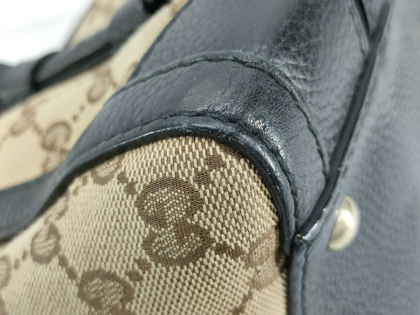 GUCCI GG Canvas Boston Bag with GG Pattern