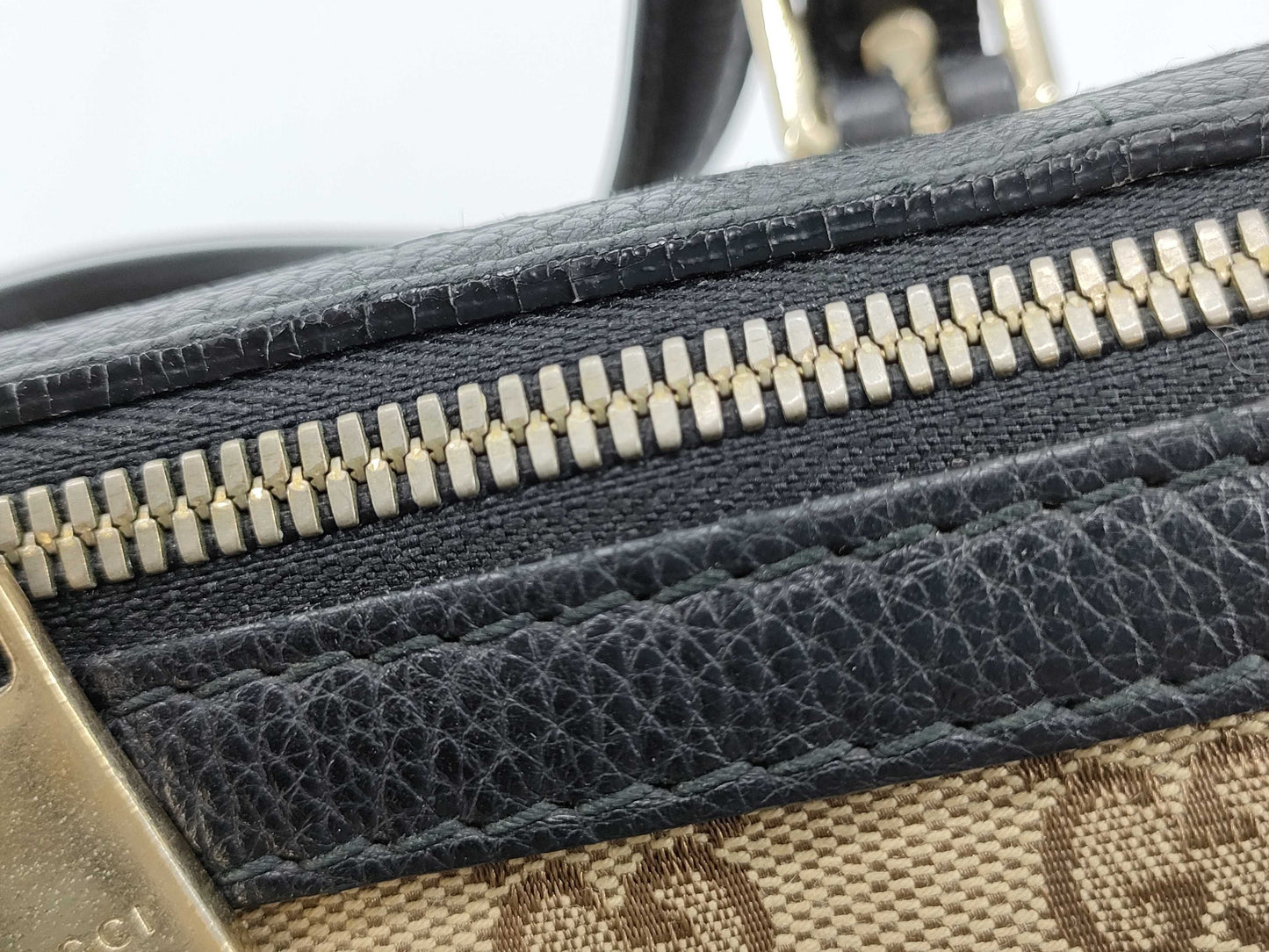 GUCCI GG Canvas Boston Bag with GG Pattern