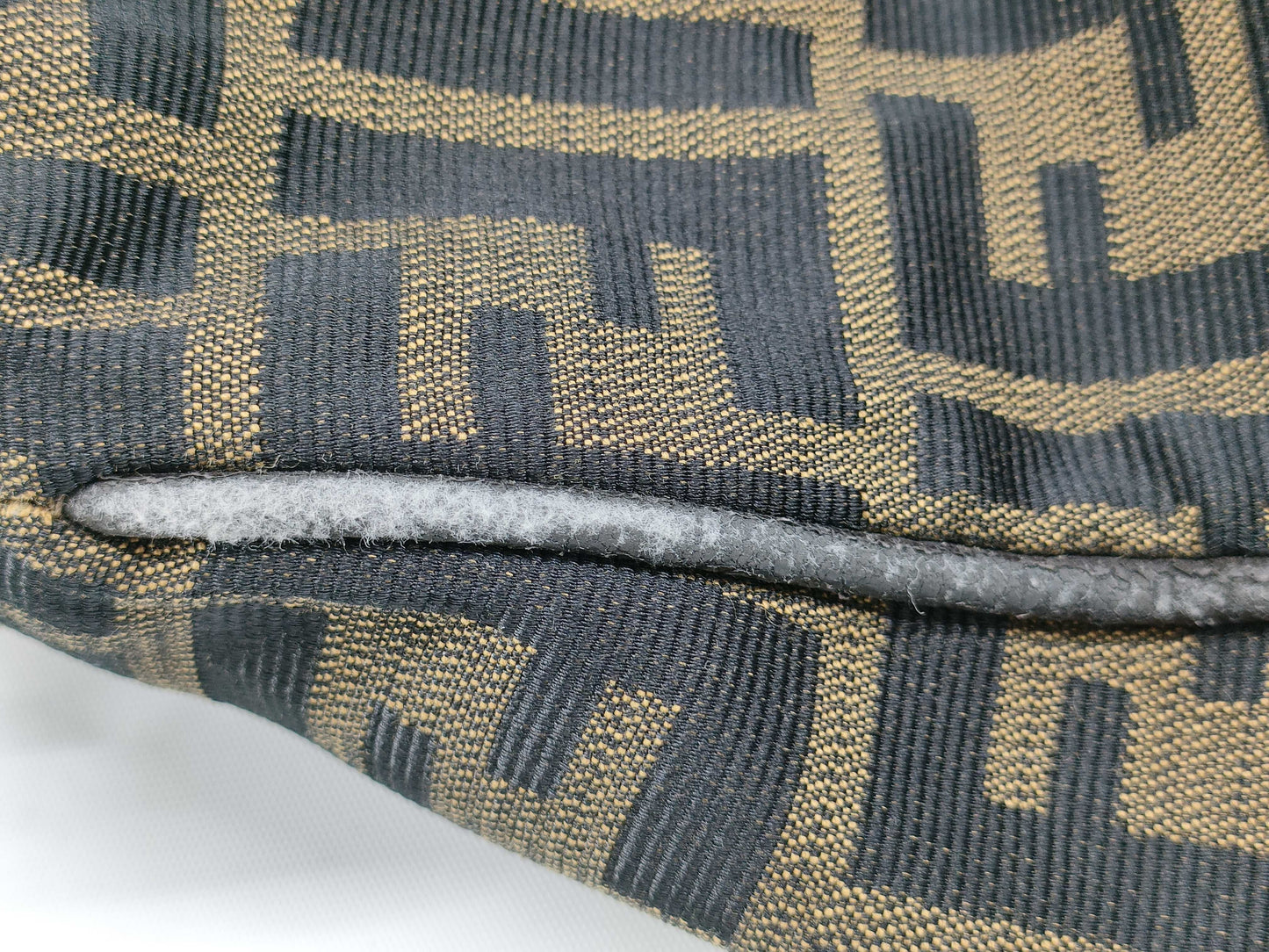FENDI Zucca FF logo gold hardware canvas shoulder bag