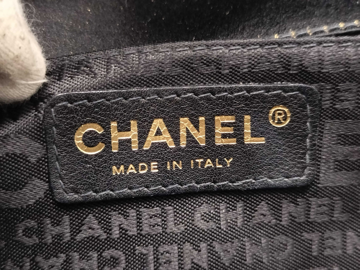 CHANEL Chocobar Satin Chain Shoulder Bag with Coco Mark, Black