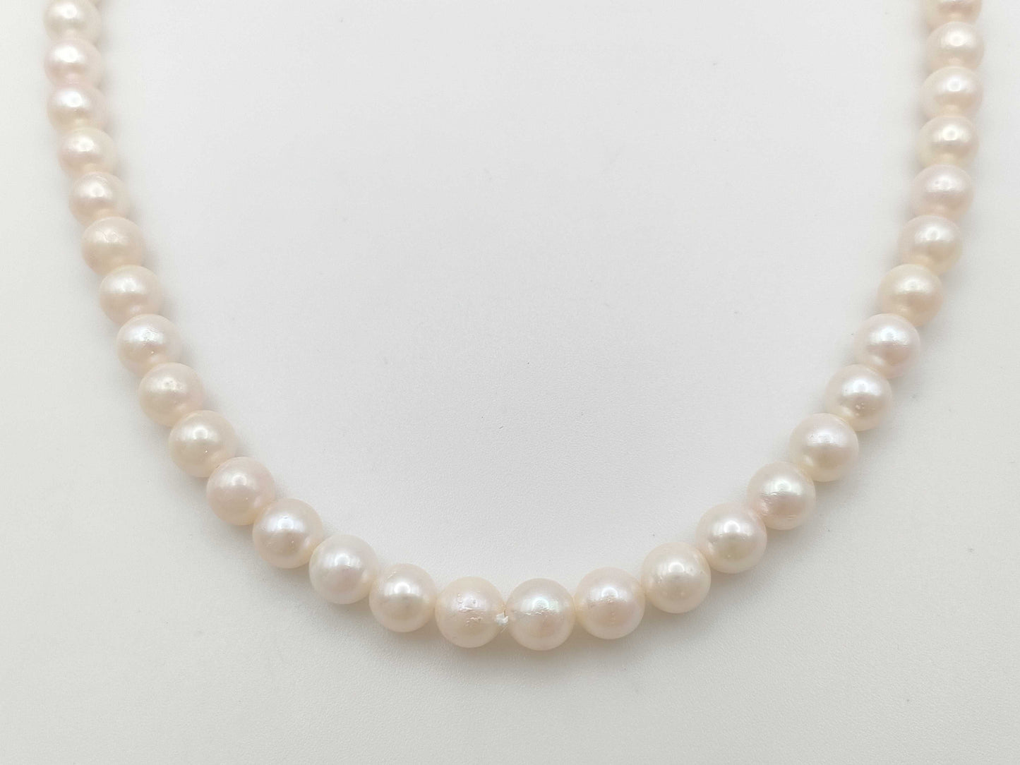 Pearl diameter approximately 6.5mm-6.8mm, Sterling Silver, 29.3g, Necklace