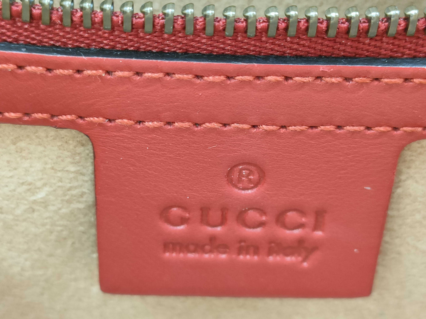 GUCCI Queen Margaret Stripe Bee 476541 White x Red x Navy Leather Shoulder Bag Women's Handbag