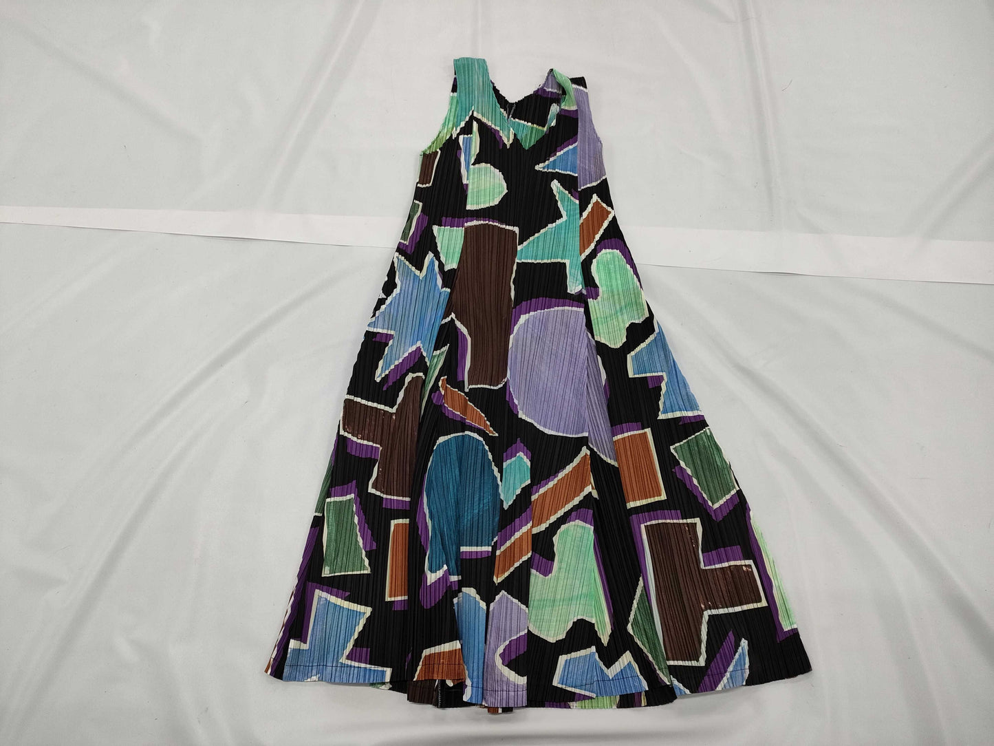 ISSEY MIYAKE ISSEY MIYAKE Pleats Please All-Over Print Dress, Sleeveless, Size 2