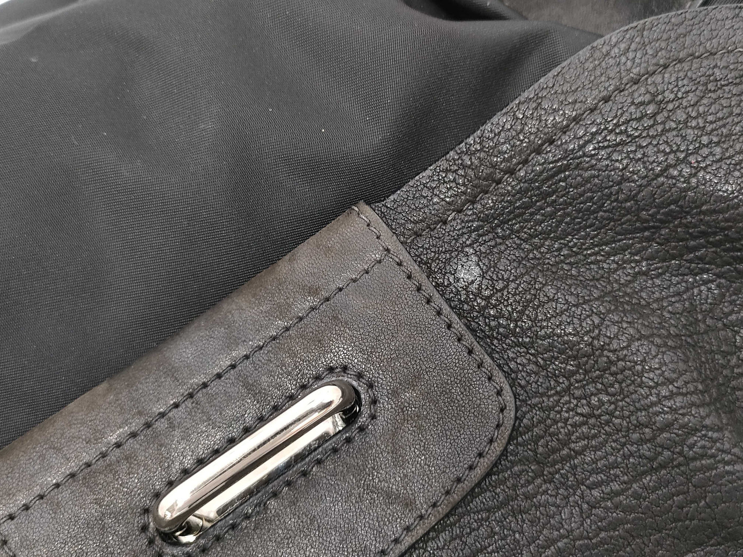 PRADA Prada nylon and leather black shoulder bag