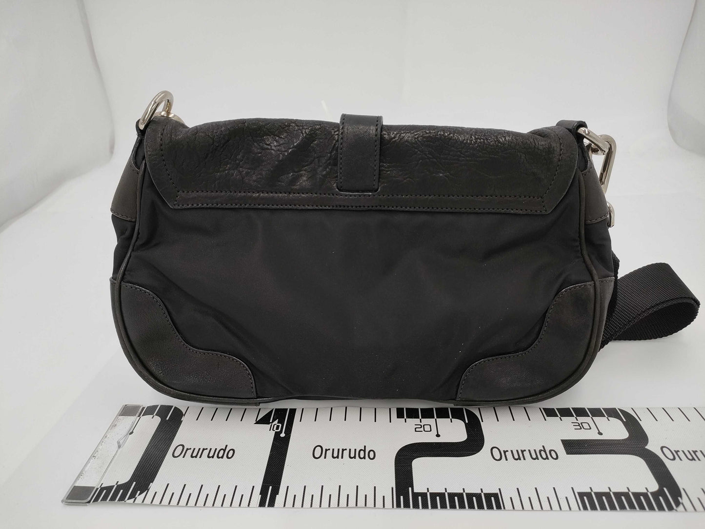 PRADA Prada nylon and leather black shoulder bag