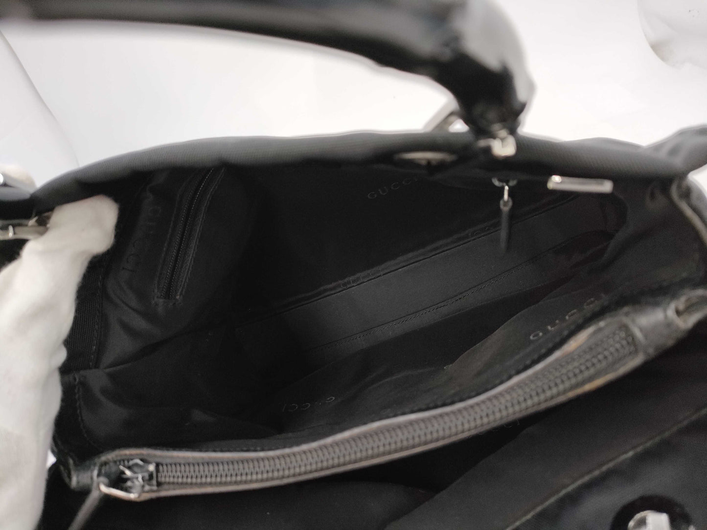 GUCCI Bamboo Hand Black Handbag