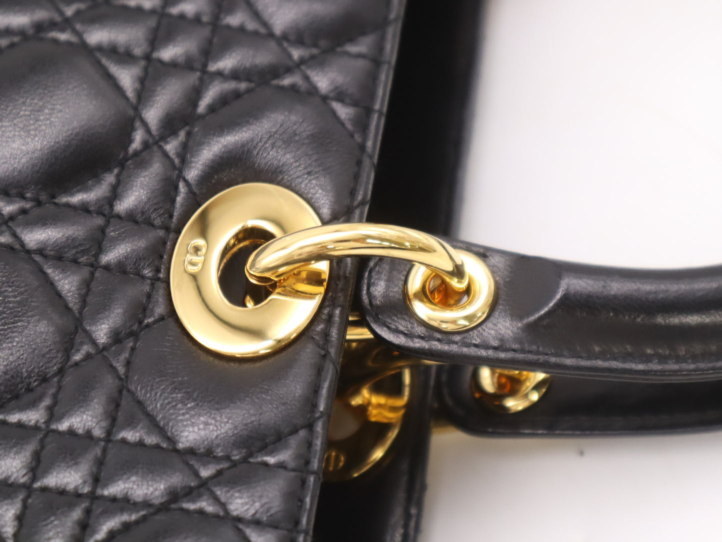 Dior Lambskin Lady Dior Tote Bag Black Handbag
