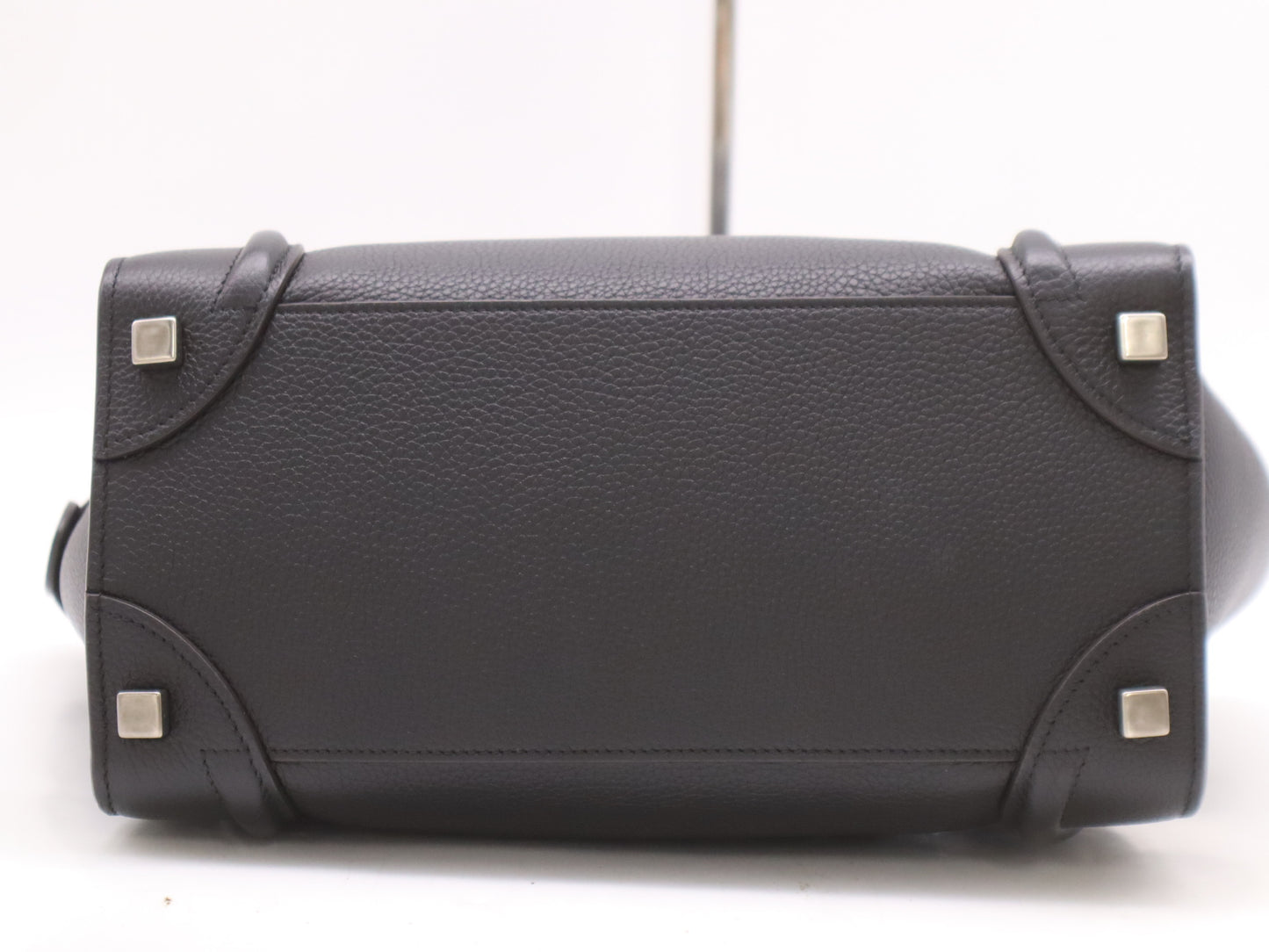 CELINE 167793 Leather Luggage Micro Shopper in Black with Dust Bag