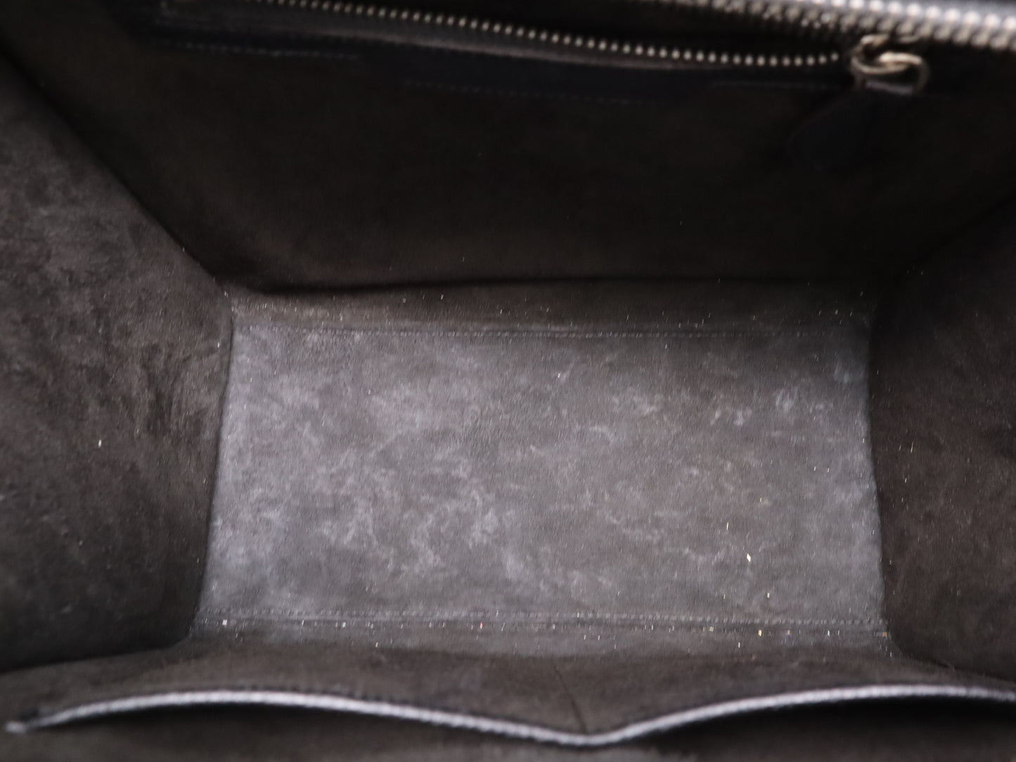 CELINE 167793 Leather Luggage Micro Shopper in Black with Dust Bag