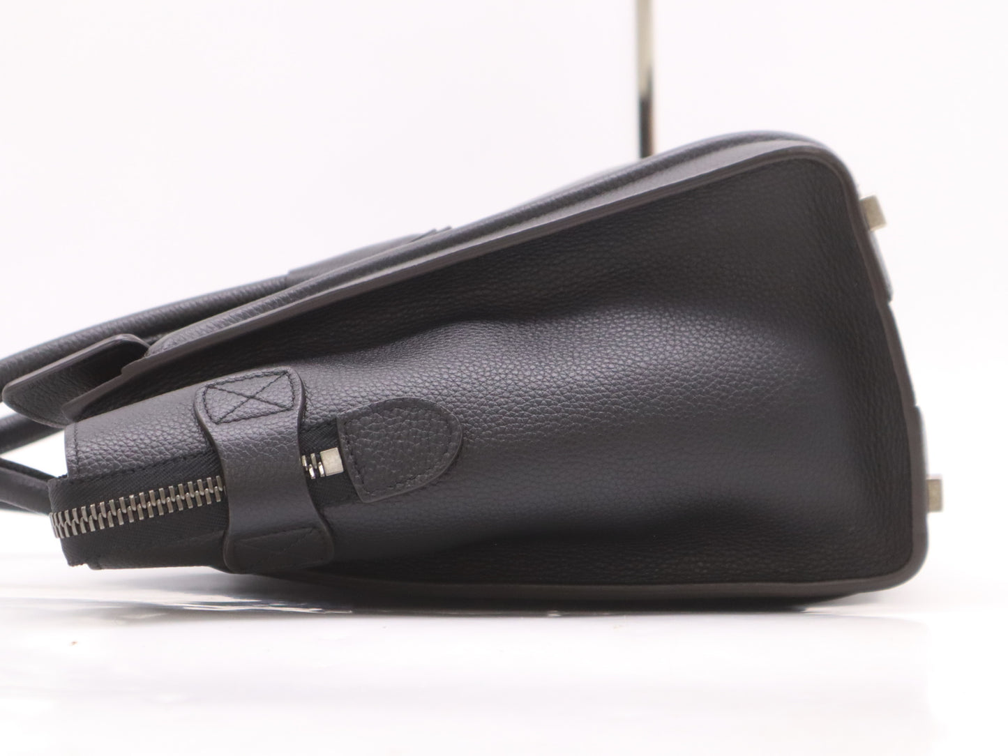 CELINE 167793 Leather Luggage Micro Shopper in Black with Dust Bag
