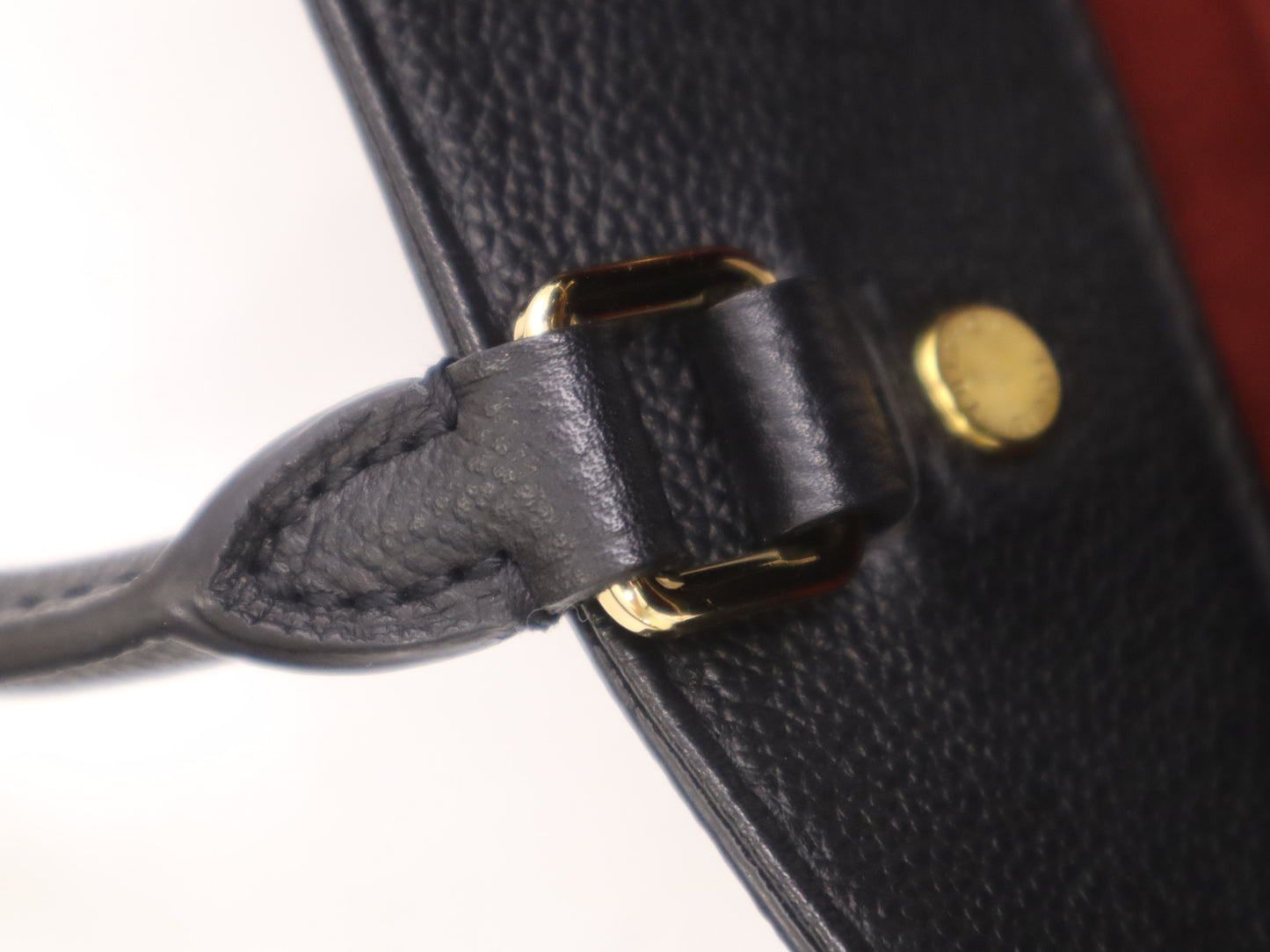 LOUIS VUITTON M45499 Empreinte Montaigne MM Shoulder Bag in Noir and Beige with Poignier Crochet Shoulder Strap, RFID Verified