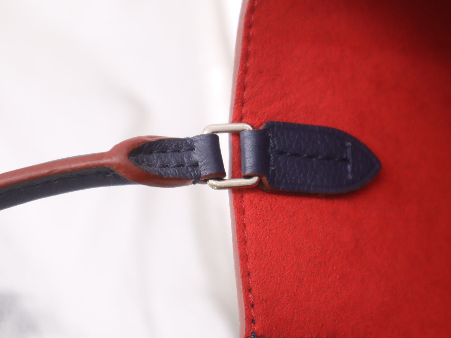 LOUIS VUITTON M54571 Leather Rock Meat Shoulder Bag in Marine Rouge Navy and Red with Shoulder Strap, RFID Verified