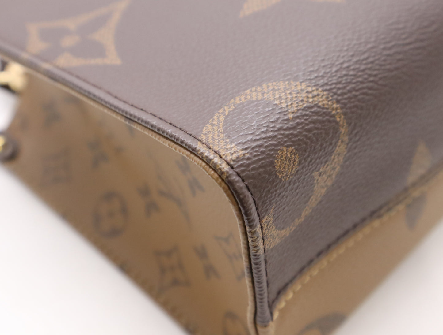 LOUIS VUITTON M46373 Monogram Reverse Canvas On-the-Go PM RFID Verified Tote Bag