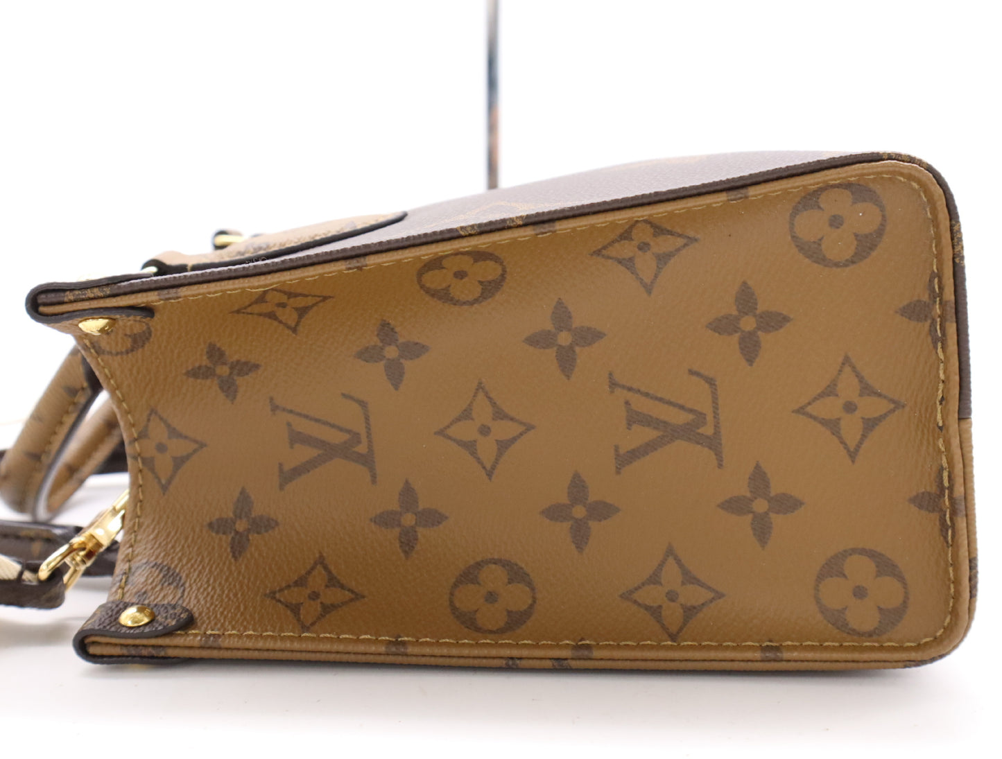 LOUIS VUITTON M46373 Monogram Reverse Canvas On-the-Go PM RFID Verified Tote Bag