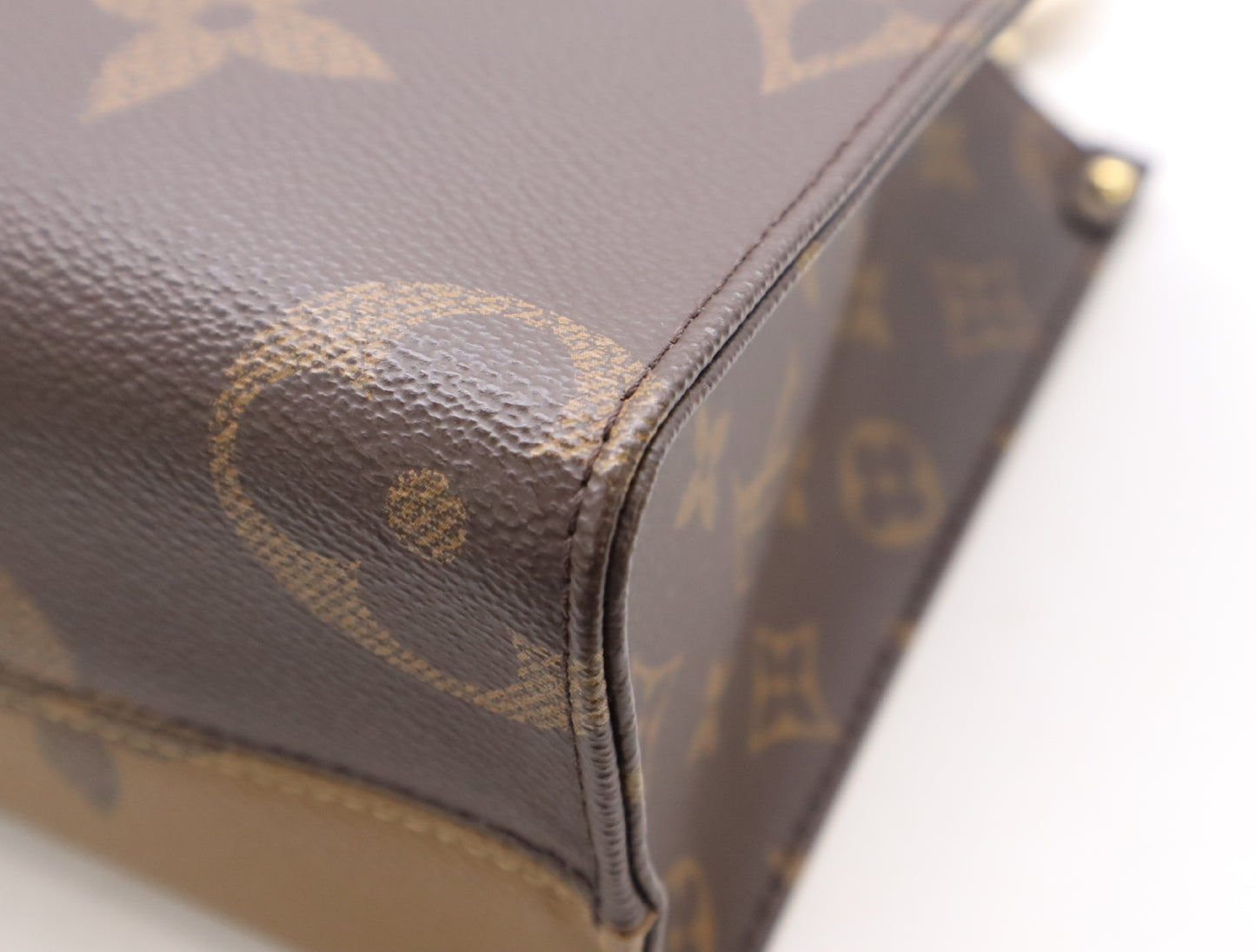 LOUIS VUITTON M46373 Monogram Reverse Canvas On-the-Go PM RFID Verified Tote Bag