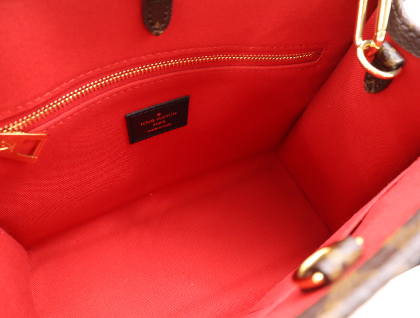 LOUIS VUITTON M46373 Monogram Reverse Canvas On-the-Go PM RFID Verified Tote Bag