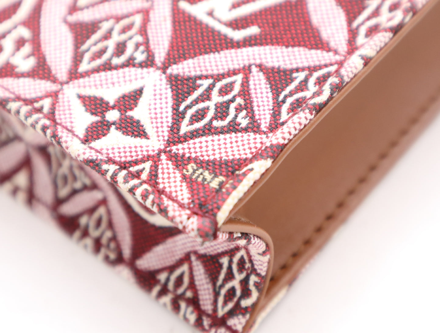 LOUIS VUITTON M69846 Monogram Jacquard Petite Sac Plat Bordeaux RFID Verified Shoulder Bag