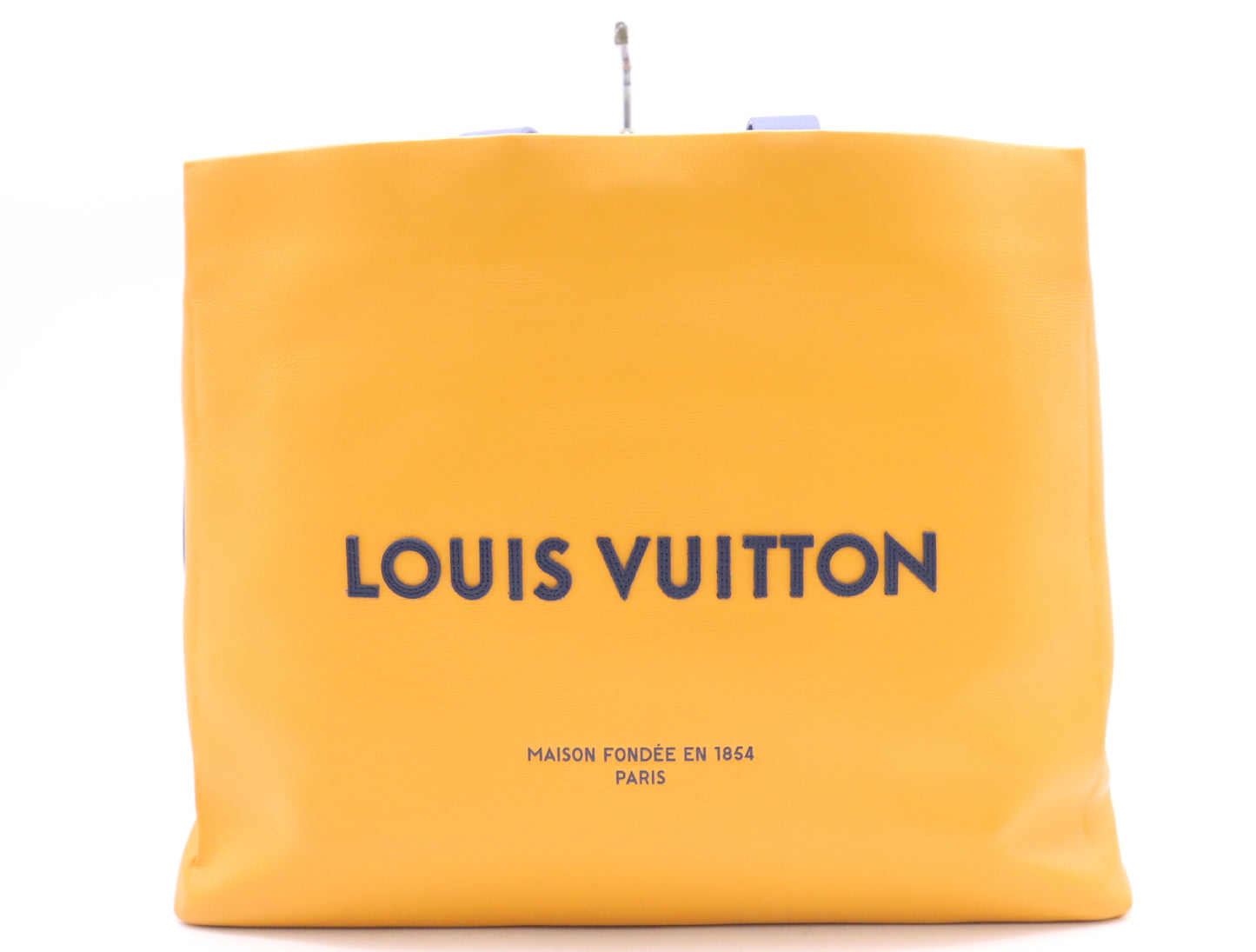 LOUIS VUITTON M24457 Leather Shopper Tote MM with Shoulder Strap, Box, and Dust Bag