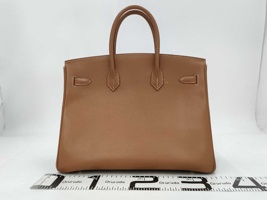 HERMES Birkin 35 Handbag, H Stamp, 2005, Gold Hardware, Brown, Cloche, Cadena, and Two Keys
