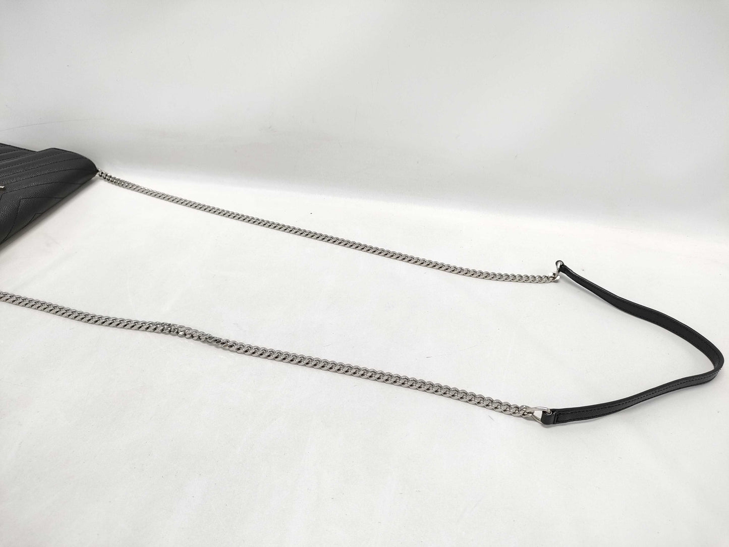 Yves Saint Laurent YSL Chain Wallet Black Silver Hardware Shoulder Bag
