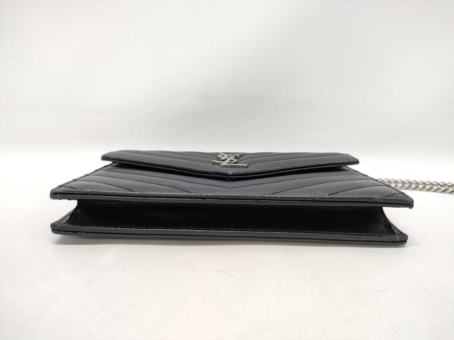 Yves Saint Laurent YSL Chain Wallet Black Silver Hardware Shoulder Bag