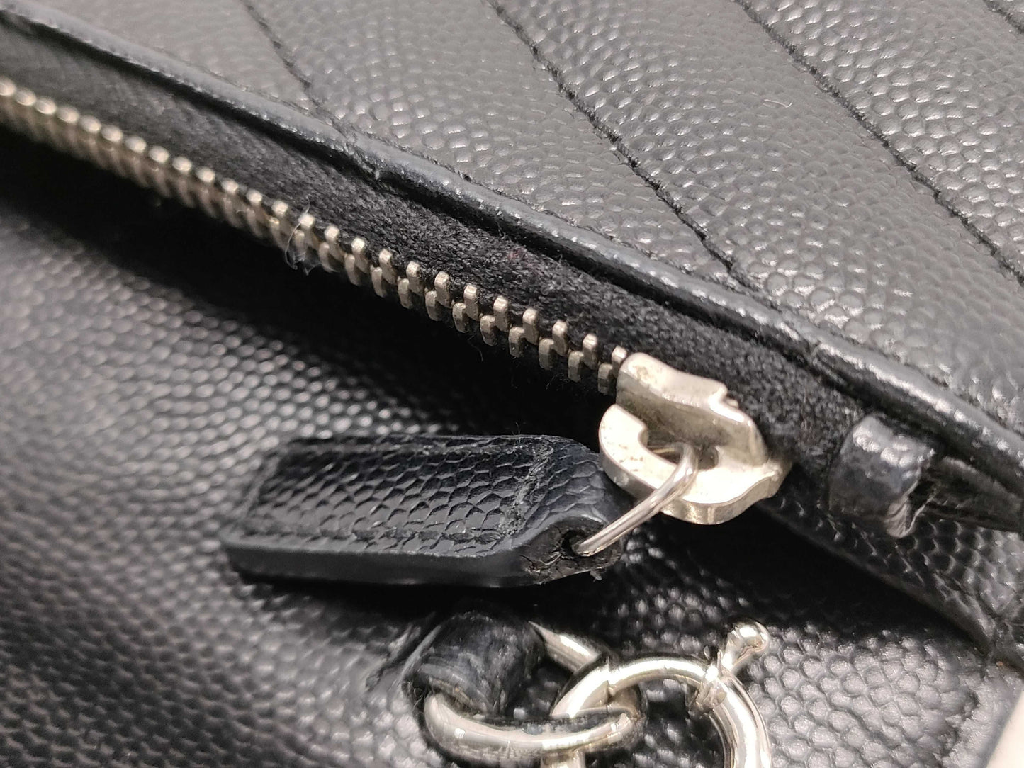 Yves Saint Laurent YSL Chain Wallet Black Silver Hardware Shoulder Bag
