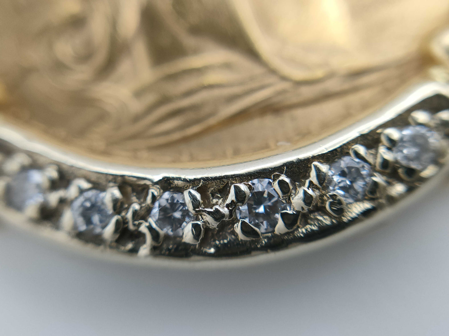 1910 20 Franc Gold Coin D0.21ct K21.6/750 11.5g Pendant Top